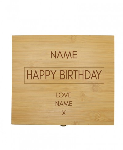 Personalised Happy Birthday Wooden Whisky Box Gift Set 